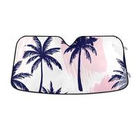 Tropical Palm Blush Pink Car Windshield Sunshade Front Windshield Sun Shade Keeps Your Vehicle Cool 55×27.6 inch