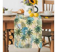 Tropical Palm Coconut Leaves Table Runner 72 Inches Long,Table Runners Kitchen Dining Tables Decoration for Home Party Decor, Abstract Geometric Art Tables Runner Wedding Dresser Scarf