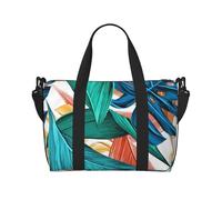 Tropical Palm Leaf Hand Travel Bag - Lightweight and Versatile Travel Companion with Spacious Design, Multi-Purpose Bag, Luggage Bag, Beach Bag, Gym Bag, Sports Bag