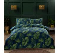 Rapport Home Palma Tropical Green King Duvet Cover Set - 180TC Microfibre Bedding & 2 Pillowcases - Soft, Easy Care & Oeko-Tex Certified 230x220 cm