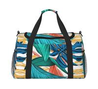Tropical Palm Leaf Travel Duffel Bag for Women Men,Print Polyester Tote Hand Luggage Bag with Shoulder Strap