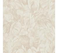 Tropical Palm Leaf Wallpaper Leaves Fabric Effect Vinyl Erismann 10416-02 Cream