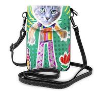 Tropical Palm Leaves and Flowers Ornament Functional Multi Crossbody Cell Phone Passport Purse