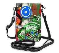 Tropical Palm Leaves and Flowers Ornament Functional Multi Crossbody Cell Phone Passport Purse