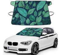 Tropical Palm Leaves Automobile Windshieldâ€“full-Coverage Snow Protector For Automobiles, Suvs And Trucksâ€“waterproof Coated Polyester Frost Cover With Elastic Side Straps And Storage Bag.
