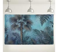 Tropical Palm Leaves Backdrop, Vintage Botanical Art Decor, Blue Green Photography Background for Party Events, Summer Indoor/Outdoor Decorations 71x43 Inch