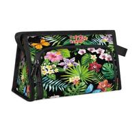 Tropical Palm Leaves Flower Travel Toiletry Bag for Women Men Girls Boys Multifunctional Makeup Pouch Bag Wash Toiletries Cosmetic Organizer Shower Bag