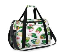 Tropical Palm Leaves Fruit Travel Duffel Bag for Girls Boys Women Men Weekend Overnight Bag Shoulder Tote Luggage Handbag for Travel Sports Gym