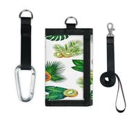 Tropical Palm Leaves Fruit Wallet Slim Small Pocket Money Organisers Bag Lightweight Portable Change Purse