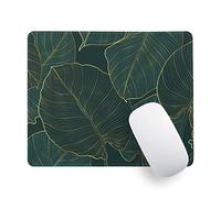 Tropical Palm Leaves Gaming Mouse Pad Large Mouse Mat Green Small Mousepad Stitched Edge Computer Laptop Cute Desk Pad for Wireless Mouse 10.2×8.3×0.12 Inch Non-Slip Rubber Base Desk Mat Home Office