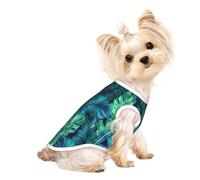 Tropical Palm Leaves Print Lightweight Dog Vest, Cat Sleeveless Shirt, Breathable Mesh Design for Summer Walking and Play