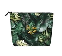 Tropical Palm Leaves Print Purse Cosmetic Travel Bag for Toiletries with Zipper Reusable Multipurpose Organizer