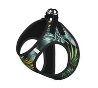 Tropical Palm Leaves Print Reflective No Choke Pet Vest Harness,Adjustable Soft Padded Dog Harness With Easy Control Handle