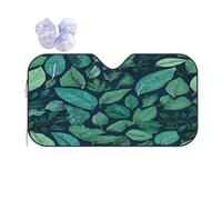 Tropical Palm Leaves -Print Reflective Windshield Sun Shade For Cars M Size - Heat Resistant Suction Cups, Universal Fit.