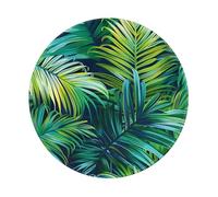 Tropical Palm Leaves Printed Gaming Mouse Pad 2 PCS, Round Non-Slip Rubber Base Laptop Mousepad Desk Mat for Gamer, Office, Home