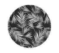Tropical Palm Leaves Round Mouse Pad Small Gaming Mousepad Desk Mat Stitched Edges for Home Office