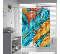 Tropical Palm Leaves Shower Curtain Vibrant Banana Leaf Art and Exotic Plant Pattern Waterproof Polyester Bath Curtain for Summer Bathroom 200 x 240 cm
