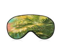 Tropical Palm Leaves Sleep Mask Block Light Eye Sleep Shade Cover Comfortable Lightweight Sleeping Blindfold Soft Breathable Night Eye Cover Adjustable Band Eye Mask for Men Women