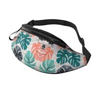 Tropical Palm Print Fanny Pack for Women Men, with Adjustable Strap, Lightweight Waterproof Waist Bag for Sport Walking Running