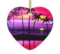 Tropical Palm Tree Christmas Ceramic Ornaments Decoration For Tree Decorative Hanging Ornament
