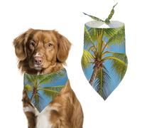 Tropical Palm Tree Dog Bandanas Adjustable Bib Party Pet Decorations Cute Dog Triangle Scarfs for Small Medium Puppy Cat Costume Accessory