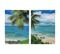 Tropical Palm Tree Hawaii Beach Passport Holder Travel Wallet Slim Minimalist Front Pocket Leather Credit Card Holder Passport Wallet Cover Case for Travel Must Haves Accessories