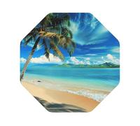 Tropical Palm Tree Hawaii Beach Print Leather Coaster Set of 6, Octagon Coasters Table Decorative Coffee Cup Beverage Coasters Wine Beer Bar Coasters for Hot Drinks Table Protection