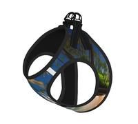 Tropical Palm Tree Hawaii Beach Print Pet Leash Vest,Breathable Mesh Pet Harness, Reflective For Small Medium Dogs Safe Easy Walking