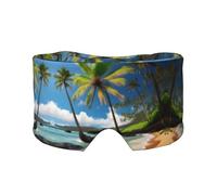 Tropical Palm Tree Hawaii Beach Print Sleep Eye and Ear Muffs for Sleeping with Adjustable Strap for Travel Nap Shift Work Office