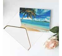 Tropical Palm Tree Hawaii Beach Printed Blank Greeting Card-Christmas Card,Thank You Cards,Party Invitation Card Festival Greeting Cards & All Occasion White