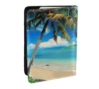 Tropical Palm Tree Hawaii Beach Printed Passport Holder - 6.5 x 4.5 Inch RFID Blocking Travel Wallet,Stylish Passport Cover,Lightweight Document Organizer for Cards