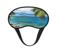 Tropical Palm Tree Hawaii Beach Sleep Mask for Side Sleeper Eye Mask for Sleeping Light Blocking Sleep Eye Mask for Women Men Adjustable Elastic Strap Travel Nap Blackout Eye Shade Cover