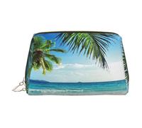 Tropical Palm Tree Hawaii Beach Toiletry Pouch, Travel-Friendly Makeup Organizer for Makeup Brushes, Lipsticks