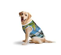 Tropical Palm Tree Hawaii Beachprint Large Pets Vest Travel Breathable Soft Sleeveless Tank Top Lightweight T-Shirt