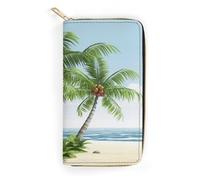 Tropical Palm Tree Leather Wallet, Bifold Stylish Wallets, Credit Card Holder for Passport Covers, Purse Passport Bag for Men Women