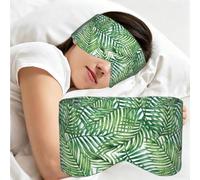 Tropical Palm Tree Leaves Printed, Sleep Mask for Home Travel, Full Eye Covers Light Blocking Eye Mask Sleep Eye and Ear Muffs