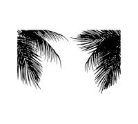 Tropical Palm Tree Leaves Wall Sticker Office Kids Room Twigs Palm Branch Leaf Summer Beach Forest LandScape-S-35x56cm-Black