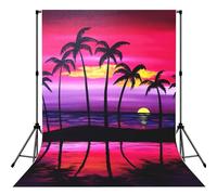 Tropical Palm Tree Print Backdrop For Photoshoot, Photo Backdrop Background Curtain For Photography Portraits(No Stand)