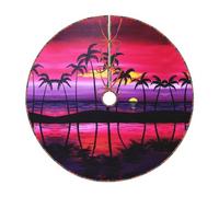 Tropical Palm Tree Print Christmas Tree Skirt Festive Decoration For The Perfect Holiday Ambience