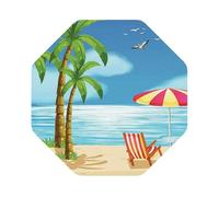 Tropical Palm Tree Printed Coasters Set of 4, Tabletop Protection Leather Coasters for Cup Drinks Coffee Pads Beer Bar Mat Gifts, Octagon