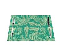 Tropical Palm Tree, Set of 6 Washable PVC Table Mats Placemats For Dining Table Heat Resistant Tray Mats 30x45 cm