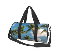 Tropical Palm Tree Travel Duffel Bag Sports Gym Bag, Lightweight Overnight Weekender Bag With Shoes Compartment Yoga Gym Sports Bag For Men Women