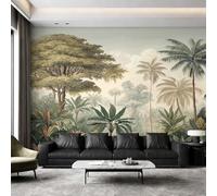 Tropical Palm Tree Wallpaper - Vintage Rainforest Wall Mural 400x280 cm (W x H), Non-Woven Photo Wallpaper Mural for Bedroom, Living Room, Hallway, Home Decor Y&W94