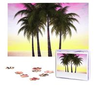 Tropical Palm Tree Wooden Puzzles 1000 Pieces Personalized Jigsaw Puzzle For Adults Interesting Custom Photo Puzzles Gift For Holiday Birthday Wedding Anniversay