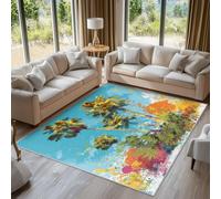 Tropical Palm Trees Floor Mat 40x60 cm, Splashing Ink Rugs for Living Room Bedroom, Washable Non Slip Area Rugs, Pattern Small Carpet, Home Decor C24