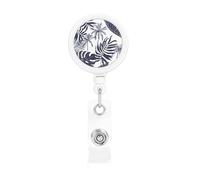 Tropical Palm Trees Leaves Silhouette Hawaiian, Retractable Badge Holder,Badge Reels Holder with ID Clip Alligator Clip