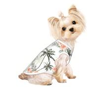 Tropical Palm Trees Print Lightweight Dog Vest, Cat Sleeveless Shirt, Breathable Mesh Design for Summer Walking and Play