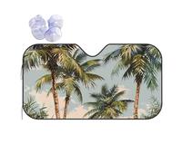 Tropical Palm Trees Printed Car Windshield Sun Shade - Foldable Sun Visor for Car, Car Sun Shade Windshield Protector, Keeps Vehicle Cool & Comfort, Universal Fit Small