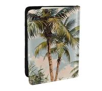Tropical Palm Trees Printed Passport Holder - 6.5 x 4.5 Inch RFID Blocking Travel Wallet,Stylish Passport Cover,Lightweight Document Organizer for Cards