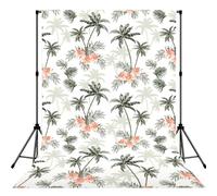 Tropical Palm Trees Printed Photography Drape, Foldable Polyester Background, Easy Hang Rod Pocket Studio Prop